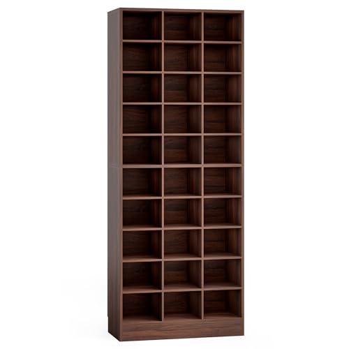LITTLE TREE 70.9" Tall Shoe Rack, 10-Tier Freestanding Shelf, Max. Store 30 Pairs, Shoe Cabinet Organizer for Living Room, Entryway, Cloakroom, Brown - color: Brown