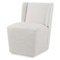 KISLOT Upholstered Dining Chairs Set of 1 with Casters, Wingback Modern Side Armless Deskchair with Rollers for Diningroom Bedroom Livingroom Reading Room, Linen Fabric - color: A Linen Fabric, size: Set of 1