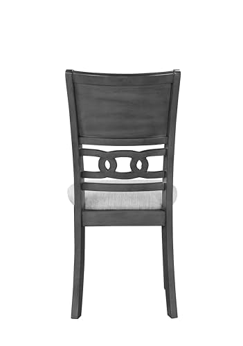 New Classic Furniture Gia Dining Chair (Set of Six), Light Gray Fabric Upholstered Seat & Back Rest, Gray - color: Grey, size: Set of 6, style: Dining Chair