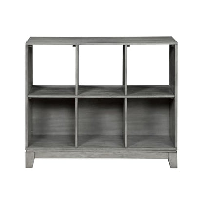 Lexicon Cube Bookshelf, 2 Tier 6-Cube Low Bookcase, Display Cabinet with Legs, Wood Book Shelf Organizer Storage Shelf, Book Shelves for Bedroom, Living Room, Office, Grey - color: Grey, style: 6 Cube Bookcase