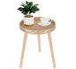 Small Side Table, Rattan Nightstand, Round End Boho Bedside Accent Mid-Century Modern Bed Tables for Living Room Bedroom Office Balcony(Natural Walnut) - color: Natural Walnut