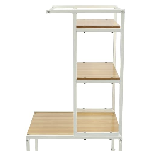 Over Washer and Dryer Shelves,Dryer Storage Shelf,3 Tiers Laundry Room Storage and Organizer Standing Shelf,Height Adjustable Laundry Room Shelves, Load-Bearing Capacity 22lbs (Log) - color: Log