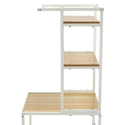 Over The Washer and Dryer Storage Shelf,3 Tiers Laundry Room Storage and Organizer Standing Shelf,Adjustable Rubber Feet,High Load-Bearing Capacity,for Bathrooms, Laundry Rooms, Balconies,Etc