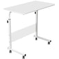 Side Table, 31.5in Adjustable Laptop Stand Portable Cart Tray Bedside Computer Table, Sofa Side Bed Table with Wheels, White - color: White, size: 31.5 inches