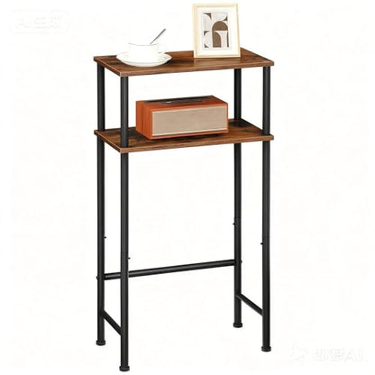 HOOBRO Narrow Console Table for Small Space, 15.7" Entryway Table with Storage, Sofa Table with 2 Shelves, Skinny Console Table for Entryway, Hallway, Living Room, Rustic Brown and Black BF40XG01 - color: Rustic Brown + Black