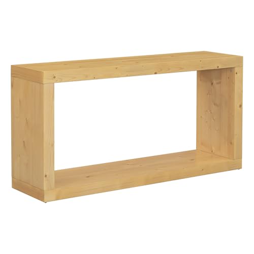 JOSHEN 60" Entryway Hallway Shelf Table, Easy-Assembly Square Table, Stable Space-Saving for Living Room, Natural - color: Natural