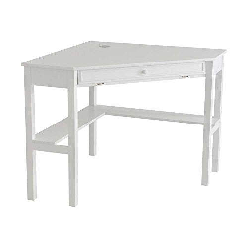 SEI Furniture - Wardboro Corner Computer Desk - White - Transitional Design, White Finish - Ideal for Home Office, Bedroom (HO6642) - color: White