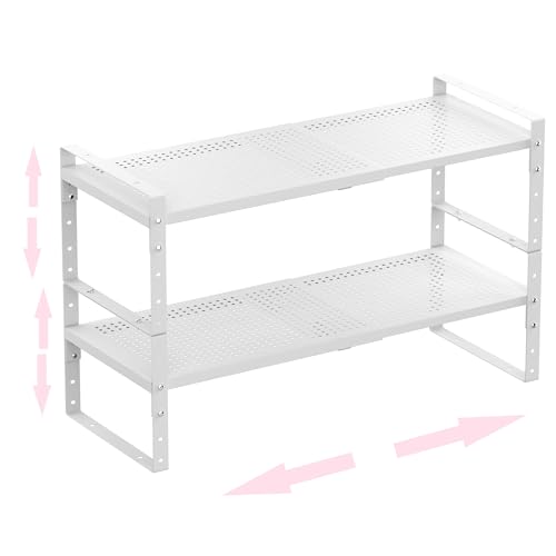Multi-Functional Metal Shoe Rack, Space-Saving, Perfect for Entryway, Closet, Bathroom, etc. - Sturdy and Durable, High Weight Capacity(2PACKS/White/Medium) - color: 2packs/White, size: Medium