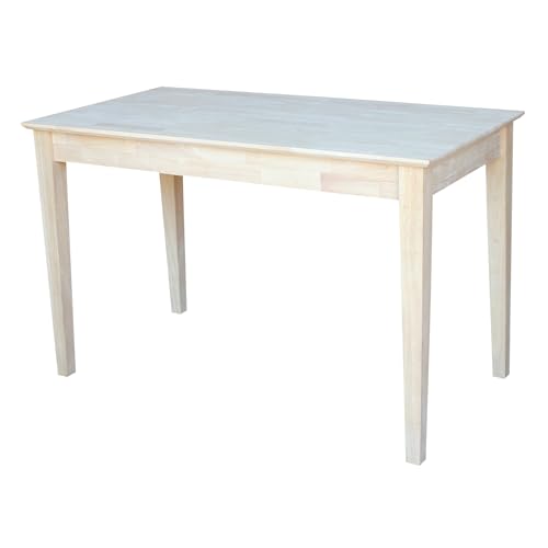 IC International Concepts, Writing Desk With Drawer, Solid Real Wood, Sturdy Parawood, Dimensions 19.41"W x 15"D x 2.36"H, Home Office/Study, Paint/Stain Ready, Unfinished - color: Unfinished