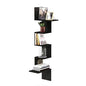 Furinno Rossi Wall Mounted Shelves, 5-Tier Rectangle, Espresso/Black - color: Espresso/Black