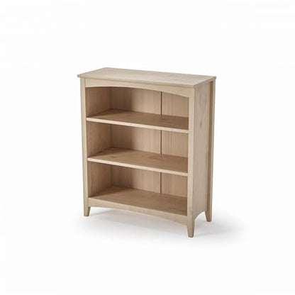 Camaflexi Shaker Style 3 Shelf Bookcase/Solid Wood / 36" High/Adjustable Shelving/Closed Back/Display Bookshelf for Living Room, Bedroom, Home and Office, Light Oak - color: Light Oak, size: 36"