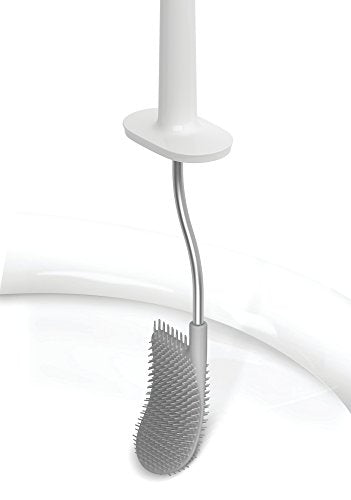 Joseph Joseph EasyStore Butler Toilet Paper Holder Stand and Flex Toilet Brush with Shelf and Drawer, Stainless Steel - style: Stand with Toilet Brush