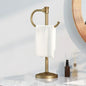 Stand Hand Towel Holder, Countertop Towel Bar, Antique Brass | 17 Inch Bathroom Towel Hanger, Freestanding Vanity Counter Top Towel Holder, Towel Ring Hardware Accessories, Stainless Steel - color: Antique Brass