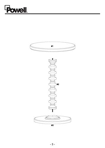Powell Furniture Powell Round Spindle, White Table 17 x 22.25 x 17 - color: White