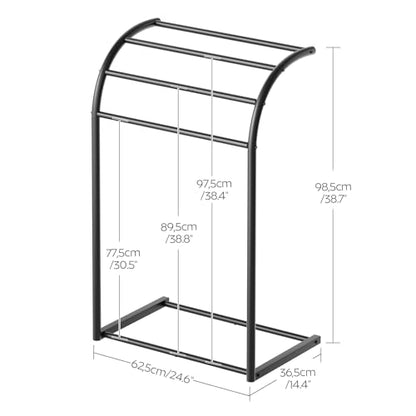 YATINEY Free Standing Towel Rack, 4-Tier Blanket Rack for Bathroom, Pool Towel Stand Display and Drying Rack, Modern Towel Blanket Storage Organizer, Black CJ07BK - color: Black