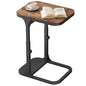 Kitstorack Ultra Stable & Durable End Table, Ajustable Height C Shaped Side Table for Couch, Sofa Side Table with Thickened Metal Frame for Living Room, Bedroom, Rustic - color: Brown