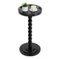 Round Wooden Side Table & Drink Table | Sturdy & Functional Mid-Century Modern Design with Solid Wood Base for Living Room, Bedroom, Office & More - color: Black