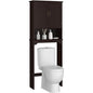 Yaheetech Over The Toilet Storage with 2 Doors & Adjustable Shelf, Free Standing Toilet Rack Wooden Space-saving Collect Cabinet, Bathroom Furniture, 9Dx24.5Wx66H Inches, Espresso - color: Espresso