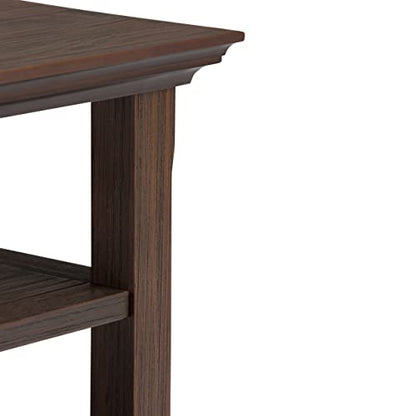 SIMPLIHOME Acadian SOLID WOOD 19 Inch Wide Square Transitional End Table in Farmhouse Brown, For the Living Room and Bedroom - color: Farmhouse Brown, size: 19 inch, style: End Table