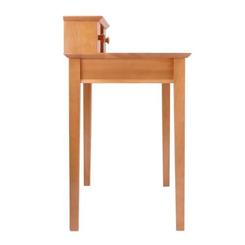 Winsome Studio Writing Desk with 3 Drawers in Honey, Classic Small Home Office Computer Table, Sturdy Furniture for Bedroom, Living Room, Compact & Convenient for Small Spaces