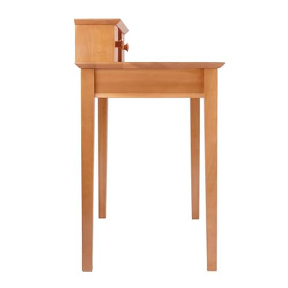 Winsome Studio Writing Desk with 3 Drawers in Honey, Classic Small Home Office Computer Table, Sturdy Furniture for Bedroom, Living Room, Compact & Convenient for Small Spaces