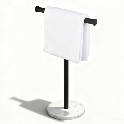 Hand Towel Holder, NEWRAIN Countertop Hand Towel Holder Stand, Stainless Steel Free Standing Hand Towel Rack with Heavy Marble Base, for Bathroom Kitchen & Counter top, Matte Black - color: Matte Black, style: 1-Tier