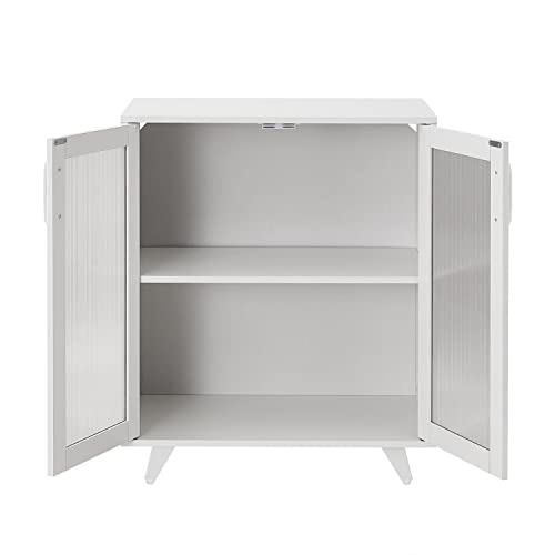 Panana Kitchen Buffet Server Table Accent Sideboard Cupboard Server Buffet Console Table with Doors Cabinet (27inch, White) - color: White, size: 27inch