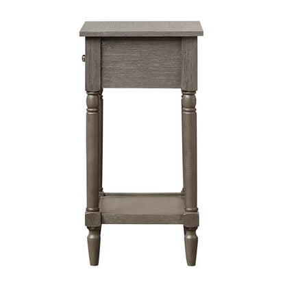 Convenience Concepts French Country Khloe 1 Drawer Accent End Table 14" - Traditional Farmhouse Side Table with Storage Drawer and Shelf for Living Room, Wirebrush Dark Gray - color: Wirebrush Dark Grey