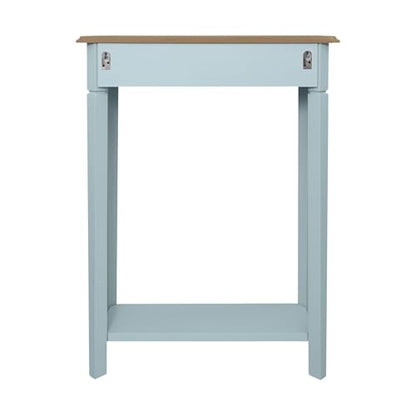 East at Main Console Table – 23.75” Wide Narrow Powder Blue Entryway Table with Storage & Shelf – Two Tone French Country Accent Table for Hallways, Foyers, Living Rooms and Small Spaces – Handcrafted