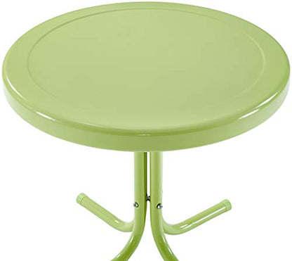 Crosley Furniture Griffith Weather Resistant Retro Metal Outdoor Side Table for Patio, Deck, Porch, Key Lime - color: Key Lime