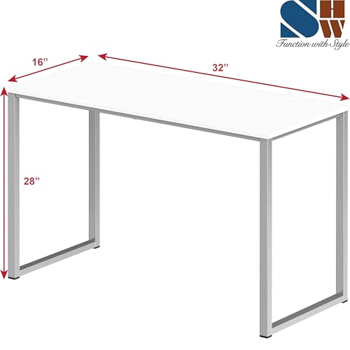 SHW Mission 32-Inch Home Office Computer Desk, White - color: White, size: 32-Inch