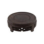 Wooden Display Stand Base Wood Carved Craft Pedestal, 4.13" x 4.13" | Traditional Wooden Base, Oriental Antique Display Riser, Round Pedestal Stands for Vase, Teapot, Stone, Flower Pot - size: Round, 4.13" x 4.13"