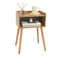 MaxSmeo Nightstand, Mid Century Modern Side Table Bedroom with Storage, Small End Bedside Table with Solid Wood Legs for Living Room, Office Small Spaces (Brown) - color: Modern Brown