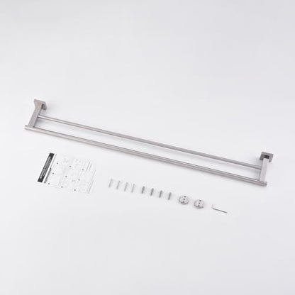 Miyili 36-Inch Bath Double Towel Bar Stainless Steel Bathroom Towel Rack Holder Wall Mount Brushed Finish, A02N90B - color: Brushed Steel, size: 36-Inch