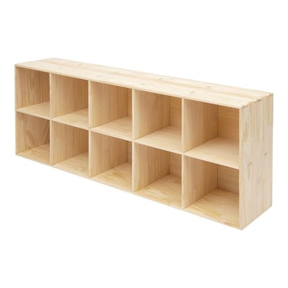 10 Cube Solid Wood Bookcase, Wooden Bookshelf Modern Floor Standing Storage Shelf for Living Room Bedroom Office, 11.8 * 11.8 * 11.8in Cubes with 55lbs Capacity, Easy Assembly - size: 10 Cube A