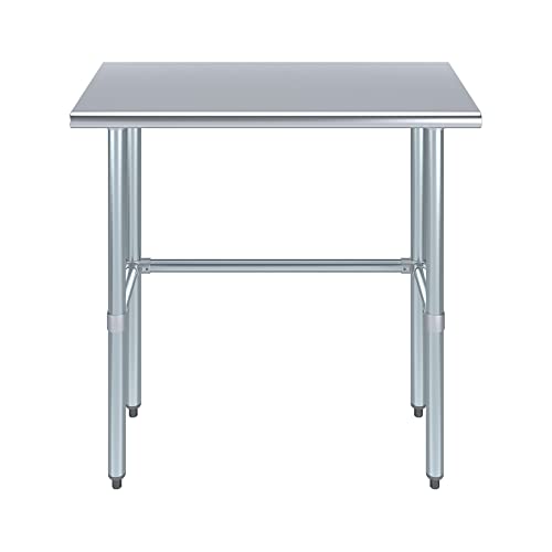 18 in. x 36 in. Open Base Stainless Steel Work Table | Residential & Commercial | Food Prep | Heavy Duty Utility Work Station | NSF - size: 36 in. Length x 18 in. Width