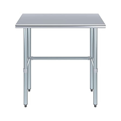 18 in. x 36 in. Open Base Stainless Steel Work Table | Residential & Commercial | Food Prep | Heavy Duty Utility Work Station | NSF - size: 36 in. Length x 18 in. Width