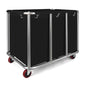 Commercial Laundry Cart with Wheels, 400L Capacity Heavy Duty Large Laundry Basket with Watertight Oxford Bag and Sturdy Steel Frame for Home, Hotel,Hospital,440 lbs(Black) - color: Black