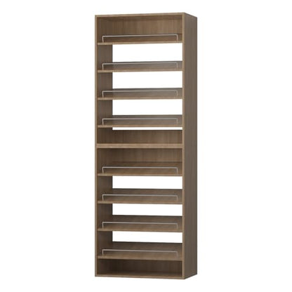 ROOMTEC Modular Closet System, 19.5" Shoe Shelf Closet Tower Wall-Mounted Closet Organizer, Wooden Tower for Walk-In Closets, Wardrobe Storage Kit, Wood - size: 19.5" Wide, style: Model 9