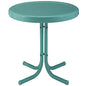 Crosley Furniture Griffith Weather Resistant Retro Metal Outdoor Side Table for Patio, Deck, Porch, Caribbean Blue - color: Caribbean Blue