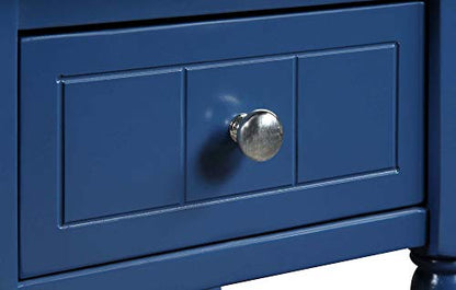 Convenience Concepts French Country Khloe 1 Drawer Accent End Table 14" - Traditional Farmhouse Side Table with Storage Drawer and Shelf for Living Room, Cobalt Blue - color: Cobalt Blue