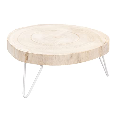 Decorative Paulownia Wood Pedestal, Natural - color: Natural Finish, size: 9"