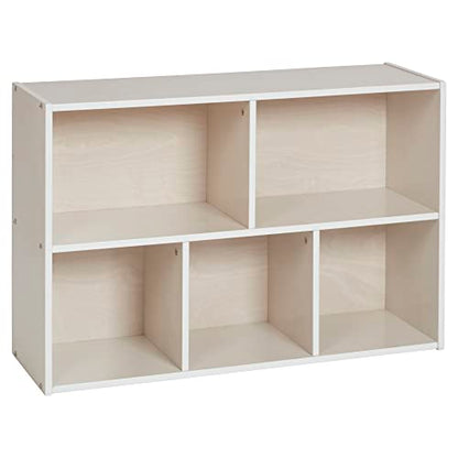ECR4Kids Streamline 5-Compartment Storage Cabinet, 24in, Classroom Furniture, White Wash - color: White Wash