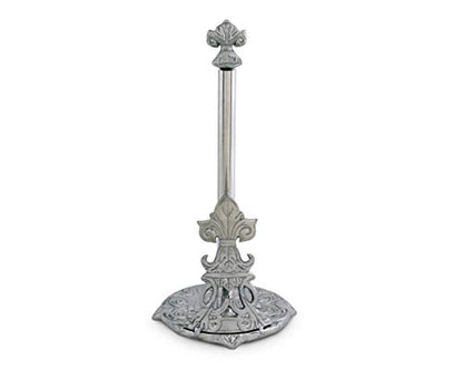 Arthur Court Designs Decorative Countertop Fleur-De-Lis French Paper Towel Holder - Aluminum Metal on Countertop 13 inch Standing Tall - size: 7 inches in diameter and 13 tall