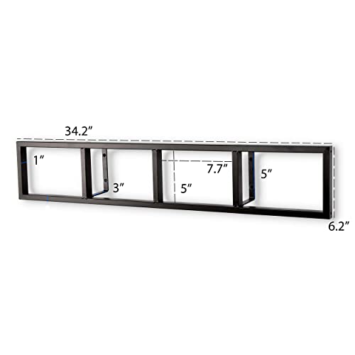 You Have Space Wall Mount 34 Inch Media Storage Rack CD DVD Organizer Metal Floating Shelf Set of 2 Black
