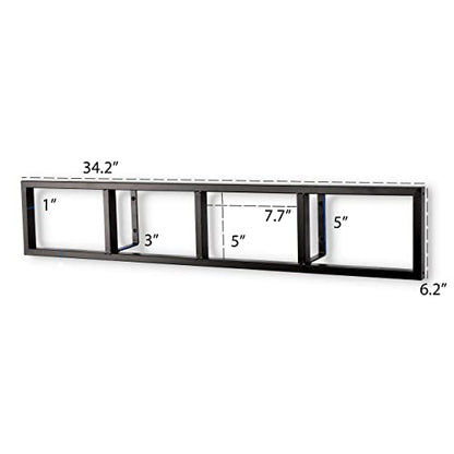 You Have Space Wall Mount 34 Inch Media Storage Rack CD DVD Organizer Metal Floating Shelf Set of 2 Black