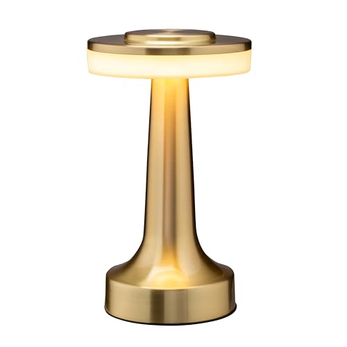 O’Bright Portable LED Table Lamp with Touch Sensor, 3-Levels Brightness, Rechargeable Battery Up to 48 Hours Usage, Night Light for Kids Nursery, Nightstand Lamp, Bedside Lamp (Gold) - color: Gold