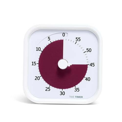 Time Timer Home MOD — 60 Minute Kids Visual Timer Home Edition — For Homeschool Supplies Study Tool, Timer for Kids Desk, Office Desk and Meetings with Silent Operation (Cotton Ball White) - color: White Cotton Ball, size: 3.47 Inch, style: Timer