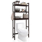 SMIBUY Bathroom Storage Shelf, Bamboo Over-The-Toilet Organizer Rack, Freestanding Toilet Space Saver with 3-Tier Adjustable Shelves (Dark Brown) - color: Dark Brown