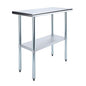 Commercial Stainless Steel Work Prep Table with Undershelf | 14" x 36" NSF Certified | Compact Food Prep for Kitchen, Restaurant, or Utility